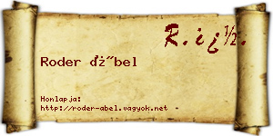 Roder Ábel névjegykártya