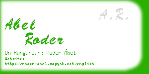 abel roder business card